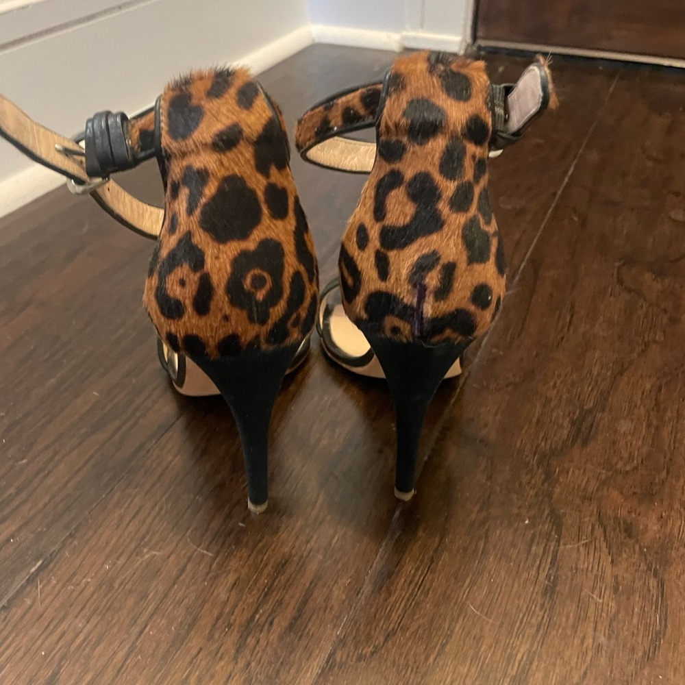 Club Monaco leopard and black strap heel.